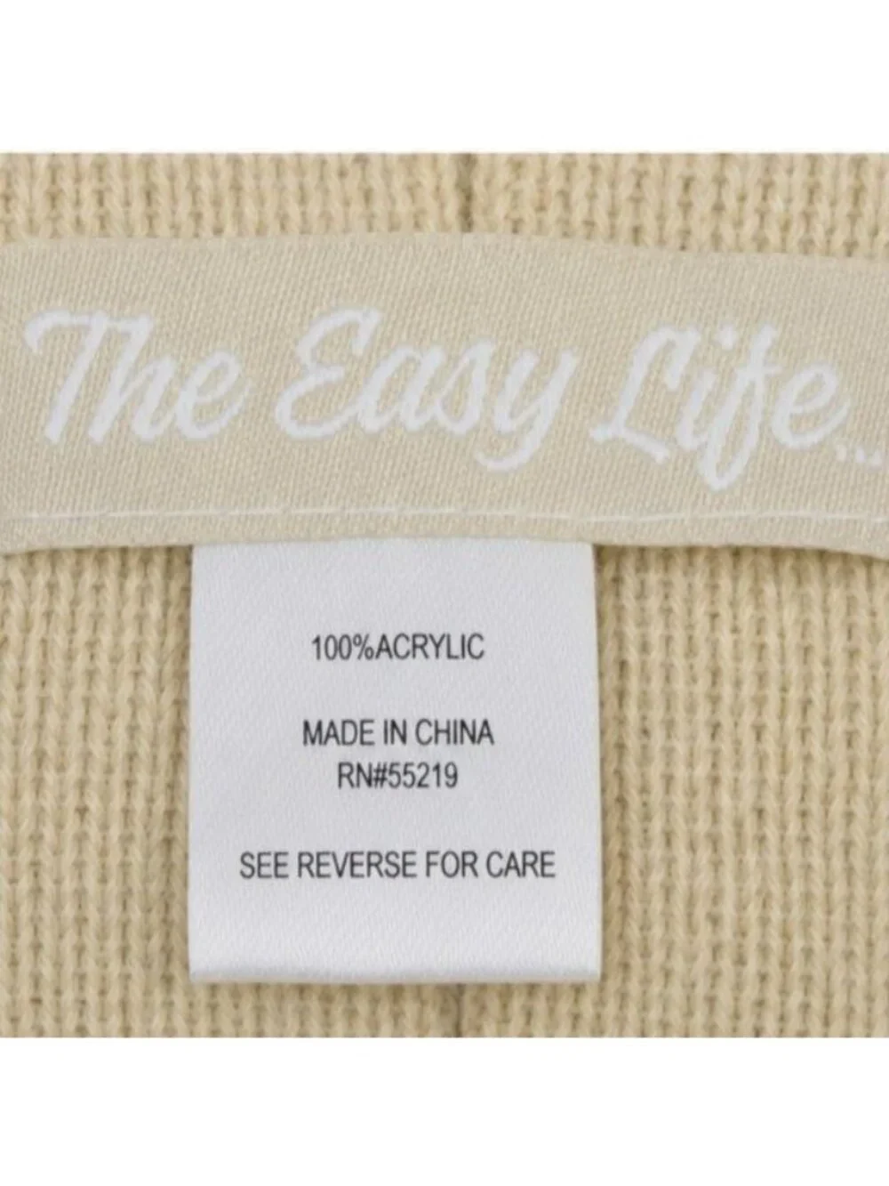 The Easy Life Beige Knit Beanie Hat Gloves Set Unisex Size S M New